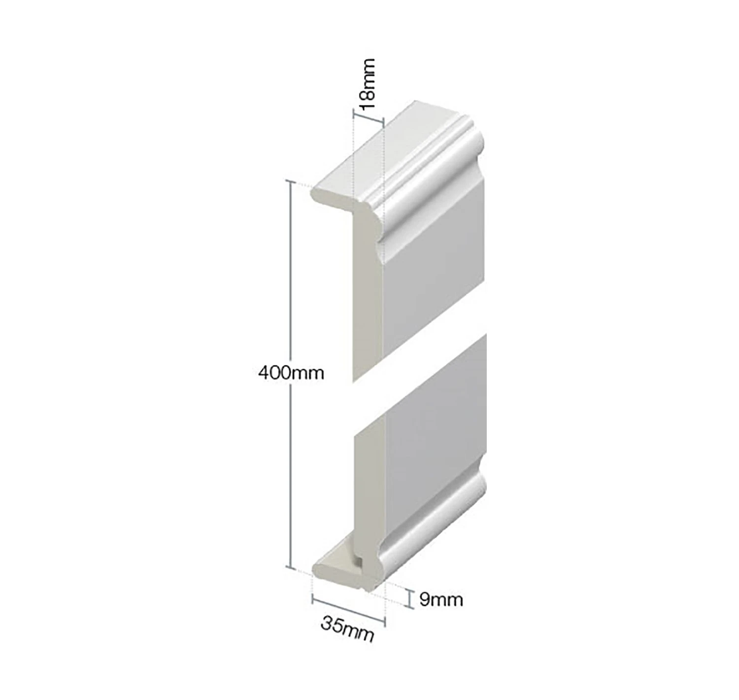 White Double Ogee Capping Board - Length 5m X Width 404mm - Image 2