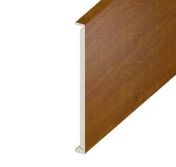 Golden Oak Woodgrain Double Edged Fascia Board - Length 5m X Width 350mm