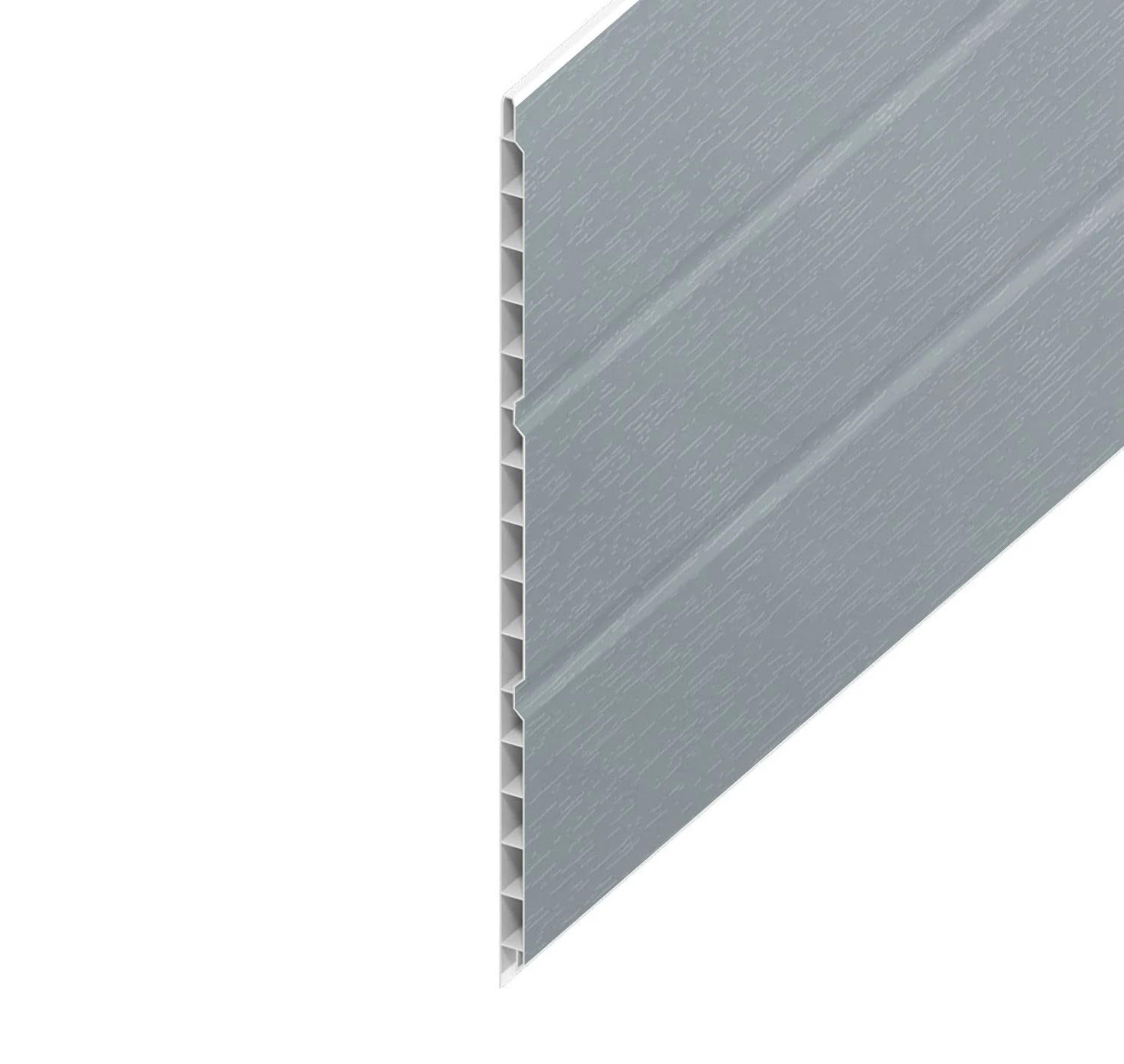 Moondust Grey Woodgrain Hollow Soffit Board - Length 5m X Width 300mm