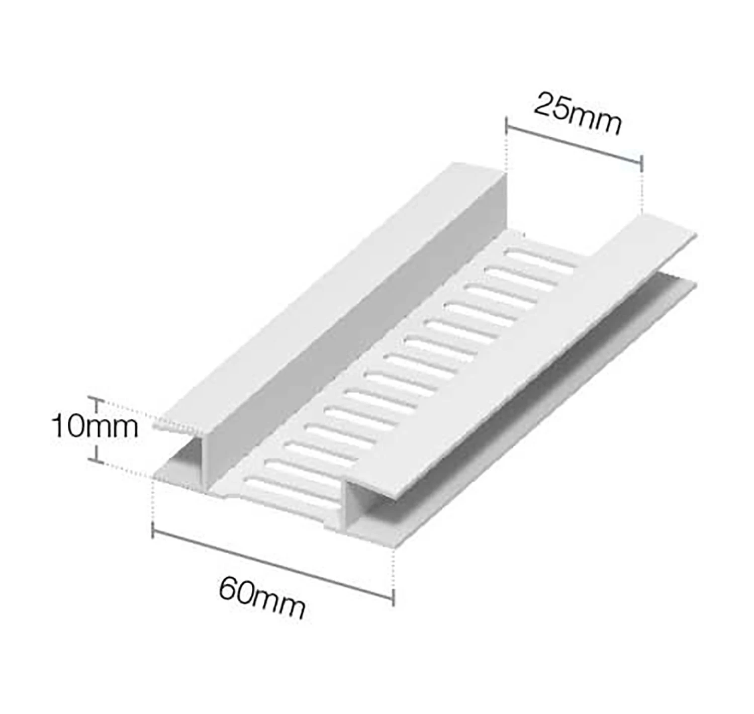 White Soffit Vent - Length 5m X Width 49mm - Image 2