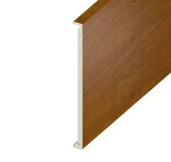 Golden Oak Woodgrain Double Edged Fascia Board - Length 5m X Width 450mm