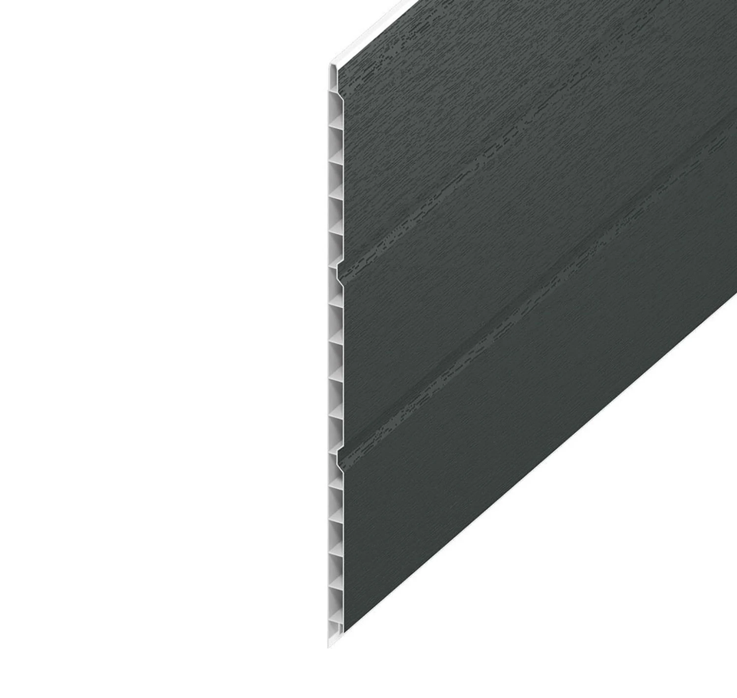 Anthracite Grey Woodgrain Hollow Soffit Board - Length 5m X Width 100mm