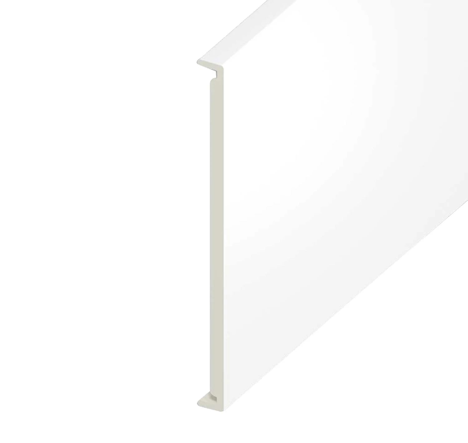 White Smooth Double Edged Fascia Board - Length 5m X Width 450mm