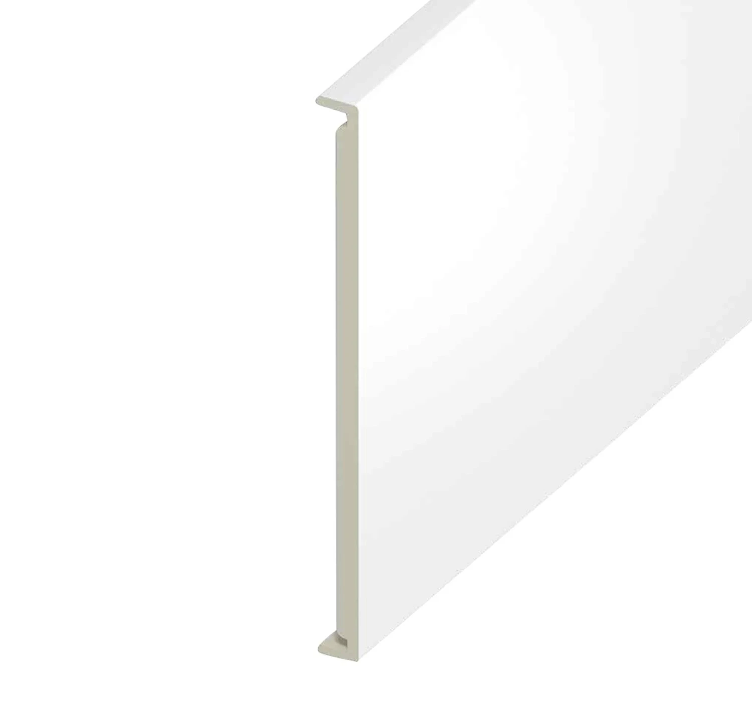 White Smooth Double Edged Fascia Board - Length 5m X Width 350mm