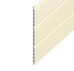 Cream White Woodgrain Hollow Soffit Board - Length 5m X Width 300mm