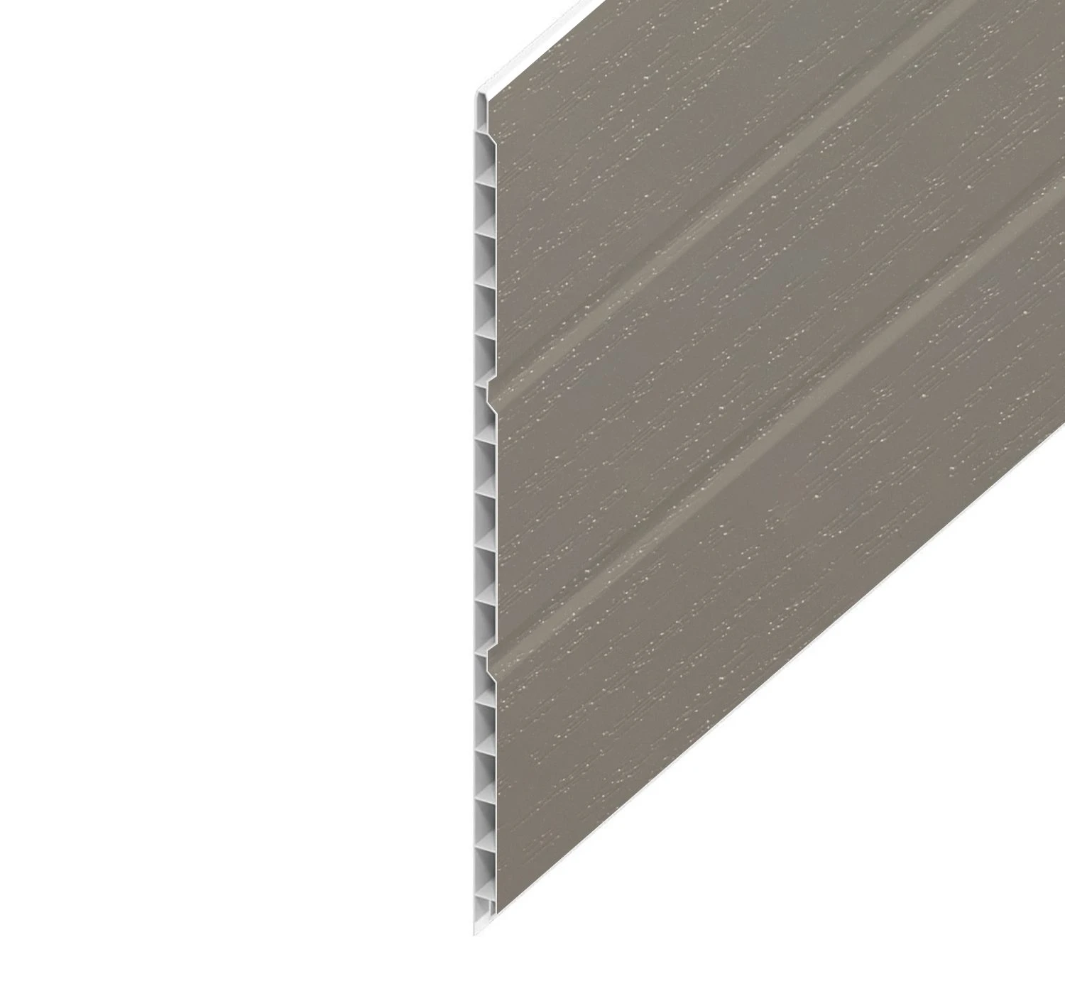 Balmoral Grey Woodgrain Hollow Soffit Board - Length 5m X Width 300mm