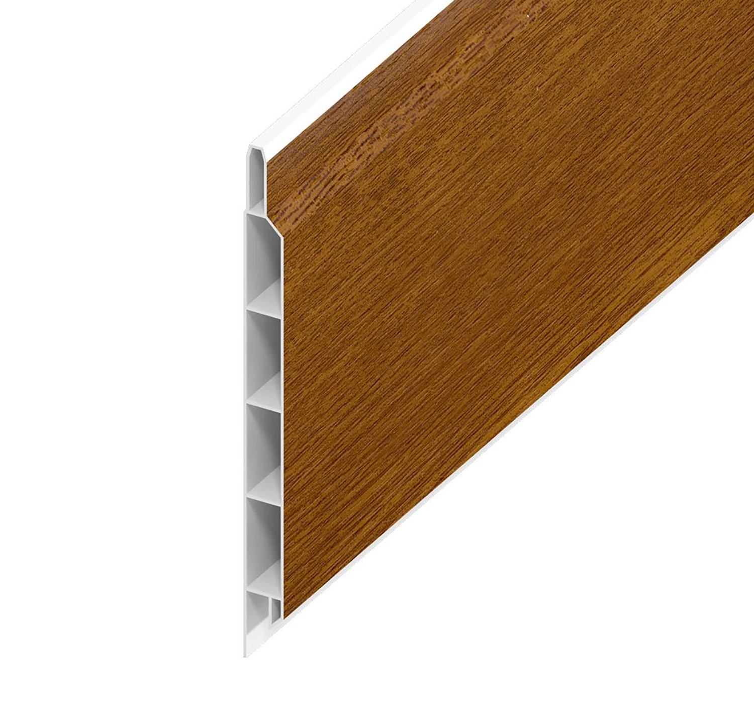 Golden Oak Woodgrain Hollow Soffit Board - Length 5m X Width 100mm