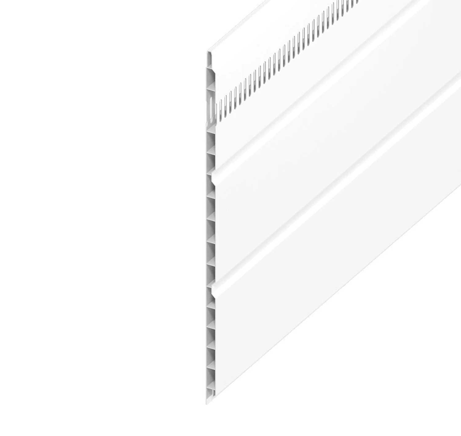 White Vented Soffit Board - Length 5m X Width 300mm
