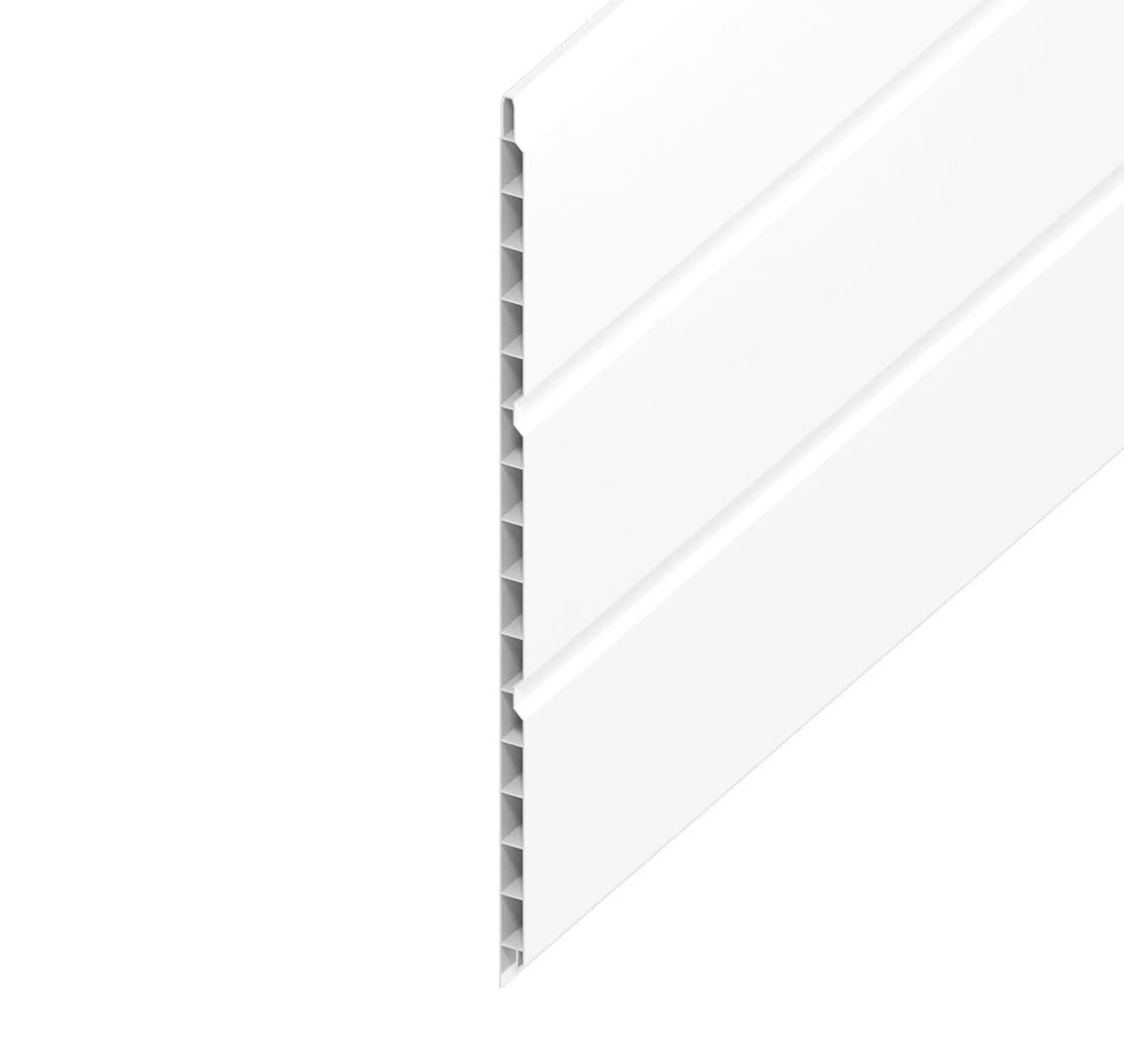 White Smooth Hollow Soffit Board - Length 5m X Width 300mm